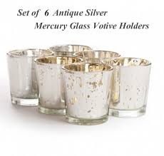 Silver Mercury Glass Votive Holder