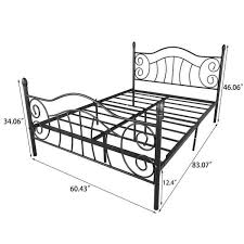 queen metal platform bed frame with