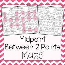 Midpoint Formula Worksheet Maze