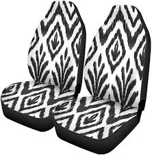 Set Of 2 Car Seat Covers Abstract Black