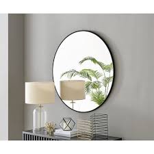 Black Metal Frame Wall Mirror Hallway