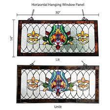 lis stained glass pub window panel