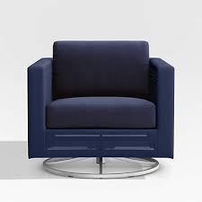 Dune Navy Swivel Outdoor Patio Lounge