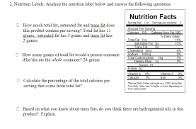 solved nutrition facts serving size