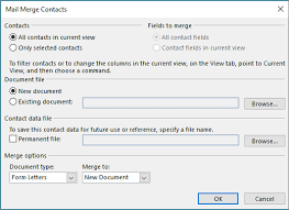 use outlook contacts as a data source