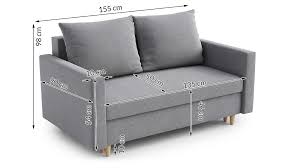 small double sofa bed 155 cm bari rs02