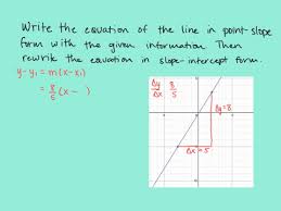 Point Slope Form To Write An Equation
