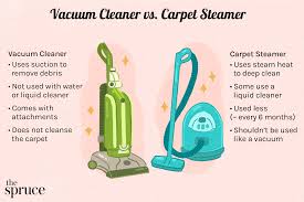 a vacuum and a carpet steamer