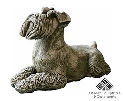 Schnauzer Dog Statue Stone Garden