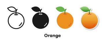 orange fruit black and white vector art