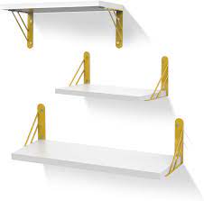 A wide variety of decorative bathroom shelves options are available to you, such as project solution capability, design style, and warranty. Amazon Com Uarter White Floating Shelves Wall Mounted Set Of 3 Decorative Wall Storage Shelves With Gold Bracket For Bedroom Living Room Bathroom Kitchen Office White Kitchen Dining