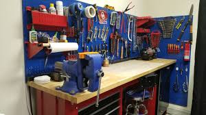 garage workbench and tools storage