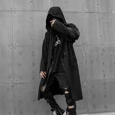 Autumn Spring Mens Long Hooded Trench