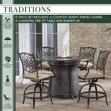 Round Outdoor Fire Pit Dining Set