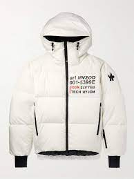 moncler grele mazod quilted printed ripstop down ski jacket men white ski and snow l