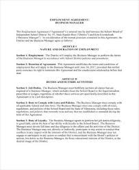 8 Business Manager Contract Templates Word Pages Docs