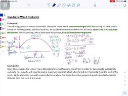 Quadratic Word Problems Vertex Form
