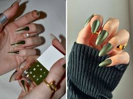 35 dark green nail ideas for fall and