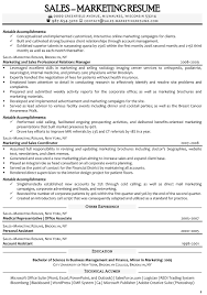 Resume Samples For Sales And Marketing Jobs