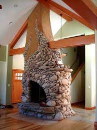 Awesome River Rock Fireplace