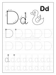 These alphabet letters are suitable for a variety of activities and crafts. Tracing Alphabet Letter D Black And White Educational Pages On Line For Kids Stock Vector Illustration Of Black Language 159393799