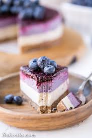This will help prevent cracks and create an evenly baked cake. No Bake Layered Blueberry Cheesecake Gluten Free Paleo Vegan