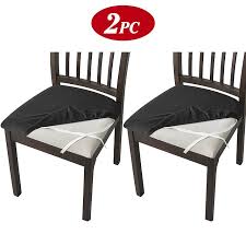 2 Pcs Velvet Dining Chair Seat Cover