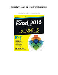 Pdf Download Excel 2016 All In One For Dummies Ebook Read