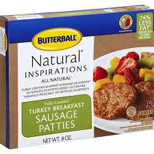 Top butterball turkey sausage and pasta recipes and other great tasting recipes with a healthy slant from sparkrecipes.com. Butterball All Natural Turkey Breakfast Sausage Patties 8 Oz Box Deli Carlie C S