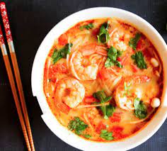 thai tom yum soup with shrimps