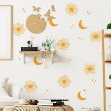 A Set Of Moon Sun Stars Wall Stickers