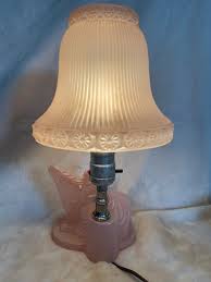 Vintage Pink Harp Lady Lamp