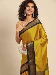 trendy yellow saree in india