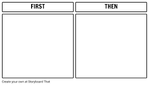 First Then Board Printable Template Storyboard
