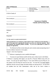 child support summons 2008 2024 form