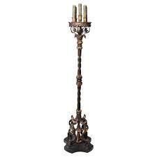 gilded metal floor candelabra