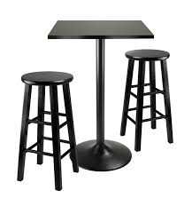 We provide counter height table legs, bases, and pedestals in a variety of styles and finishes including pedestal systems, metal and rolling legs, and. Winsome Wood 3pc Counter Height Dining Set Black Square Table Top And Black Metal Legs With 2 Wood Stools