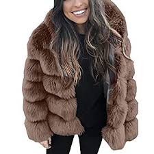 Women Faux Fur Coat Elegant Thick Warm