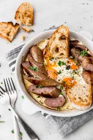 baked eggs with sausages the perfect