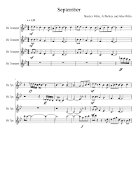 September For Trumpet Quartet Sheet Music For Trumpet
