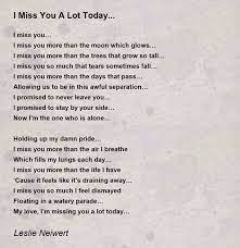i miss you a lot today poem