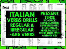 Italian Are Verbs Conjugation Present Tense