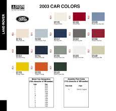 land rover paint codes color charts