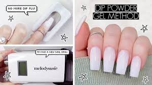 diy dip powder nails at home using the