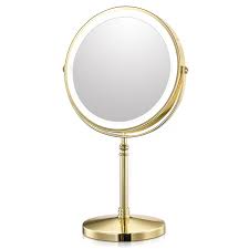 polaoyi 8 inch gold makeup mirror with