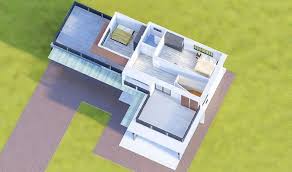 L Shaped Two Y House Plan With