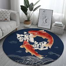 kanagawa round rugs anese style