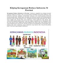 Beberapa contoh keberagaman budaya lokal indonesia berikut ini pembahasan mengenai beberapa contoh budaya lokal di indonesia: Kliping Keragaman Budaya Indonesia 34 Provinsi Pdf