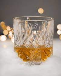 Whiskey Glass Engraved Cut Whisky
