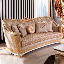 Luxury Wood Carved Living Room Sofa